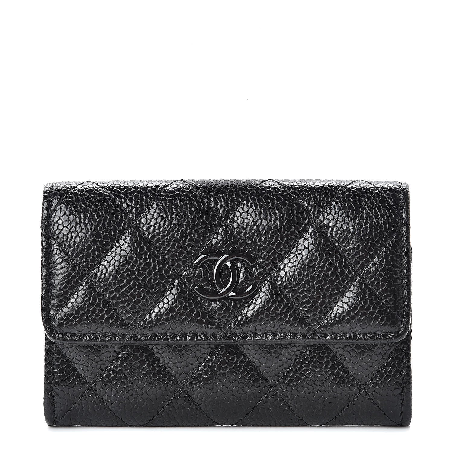 Chanel Caviar Quilted Flap Card Holder So Black 1 of 9