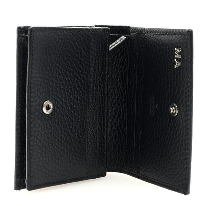 Gucci Dollar Calfskin Enamel Monochrome GG Marmont Card Case Black 6 of 7
