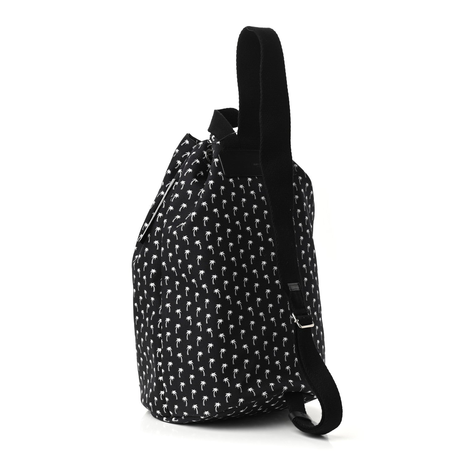 Saint Laurent Canvas Palm Tree Print City Sailor Backpack Black White 4 of 9