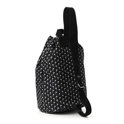 Saint Laurent Canvas Palm Tree Print City Sailor Backpack Black White 4 of 9