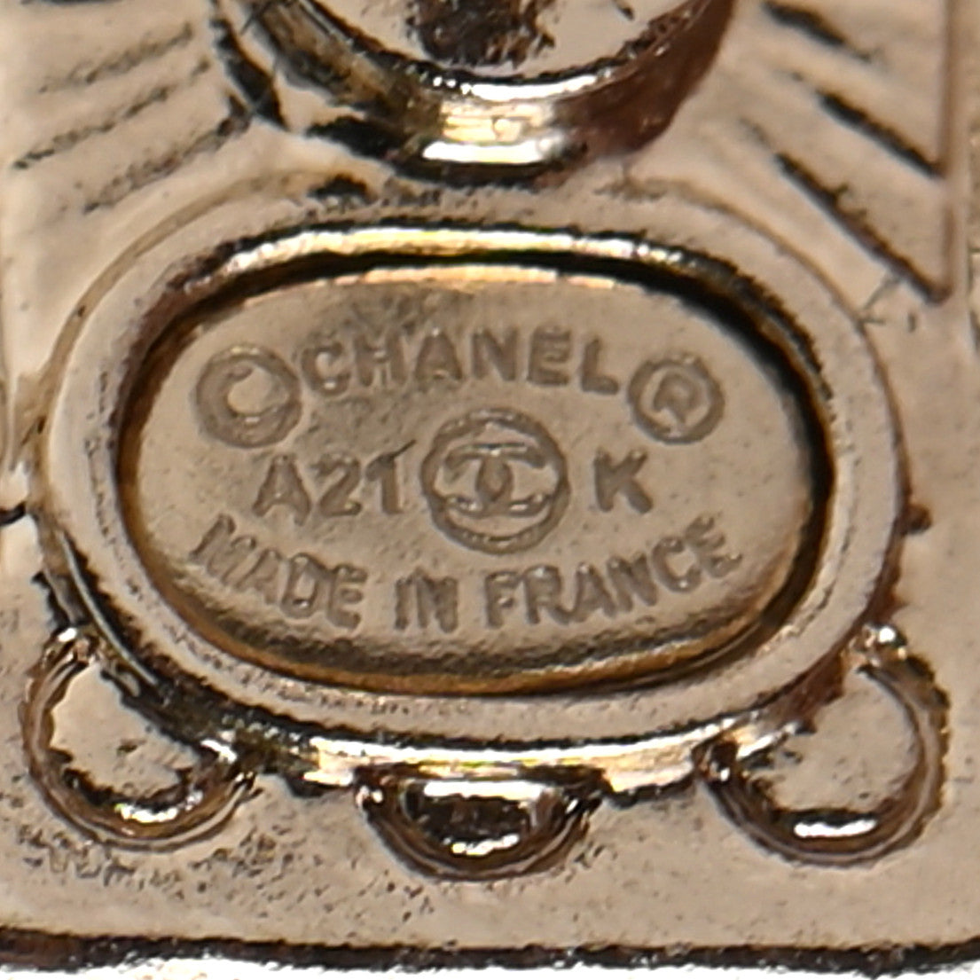 Chanel Crystal Pearl CC Drop Earrings Pink Gold 4 of 4