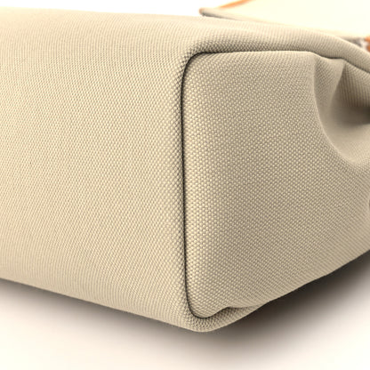Hermes Military Toile Vache Hunter Herbag Zip Retourne 31 PM Beton Naturel 11 of 12