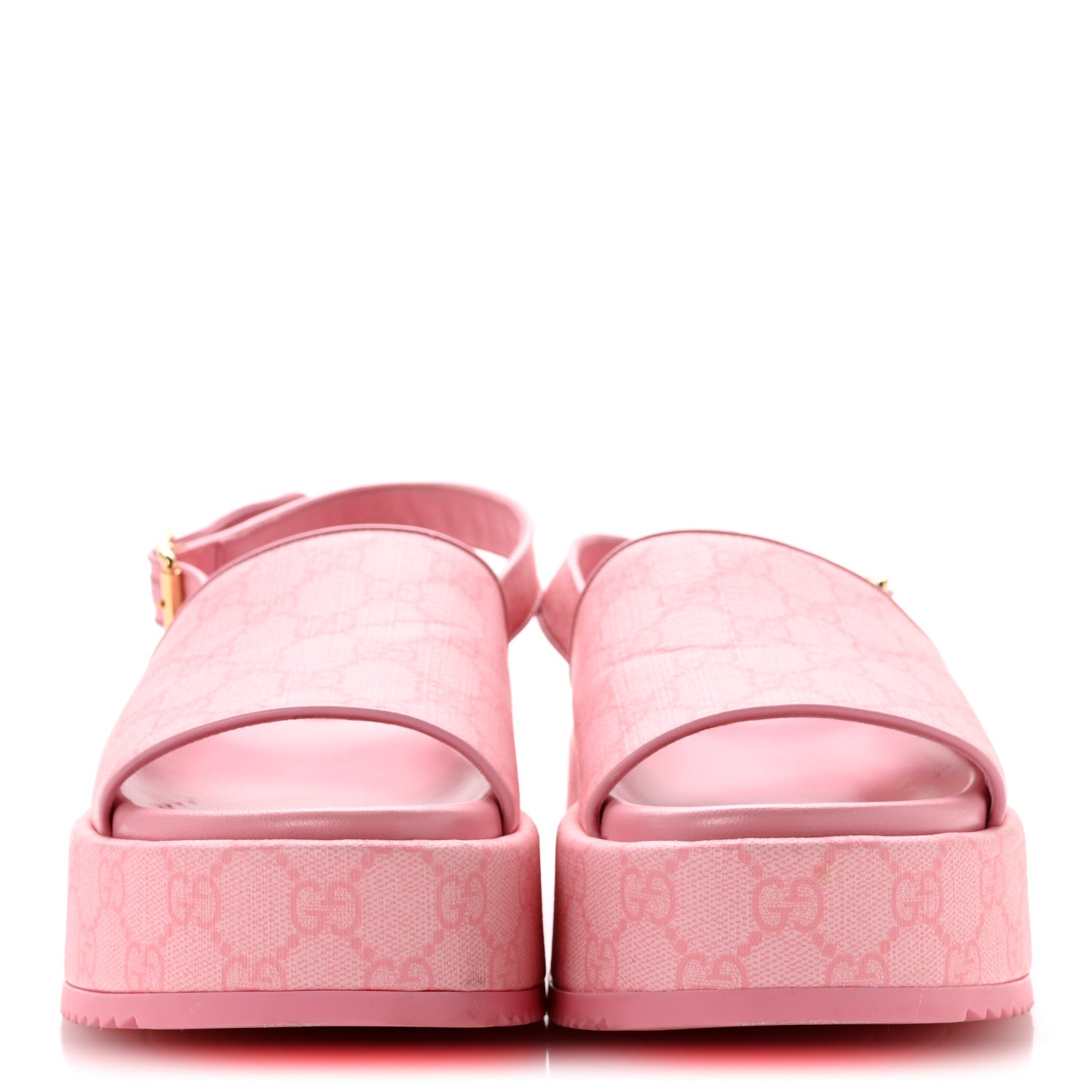 Gucci GG Supreme Monogram Granada Kid Angelina Platform 35mm Slingback Sandals 39 Cotton Candy Dark Cotton Candy Wild Rose 3 of 12