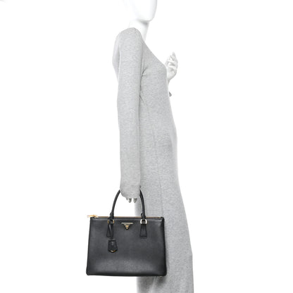 Prada Saffiano Lux Large Galleria Double Zip Tote Black 2 of 10