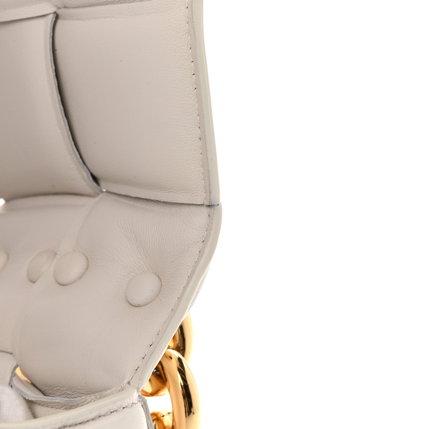 Bottega Veneta Lambskin Maxi Intreccio Padded Chain Cassette Crossbody Bag White 11 of 15