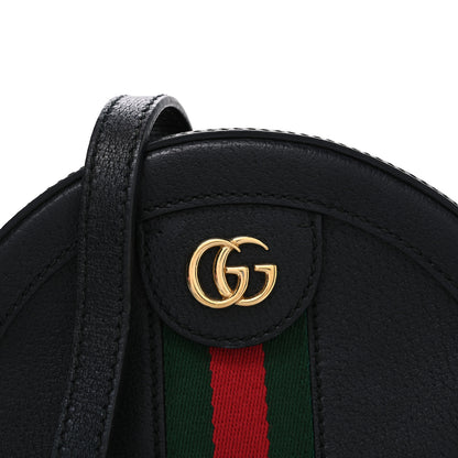 Gucci Grained Calfskin Web Mini Ophidia Round Shoulder Bag Black 8 of 12