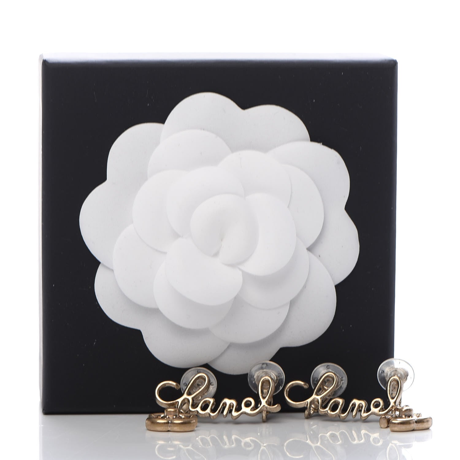 Chanel Metal CC Turnlock Climber Clip On Earrings Gold 5 of 5