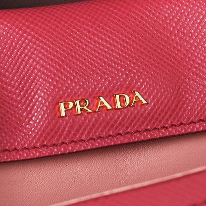 Prada Saffiano Cuir Medium Double Bag Tamaris Pesca 6 of 14