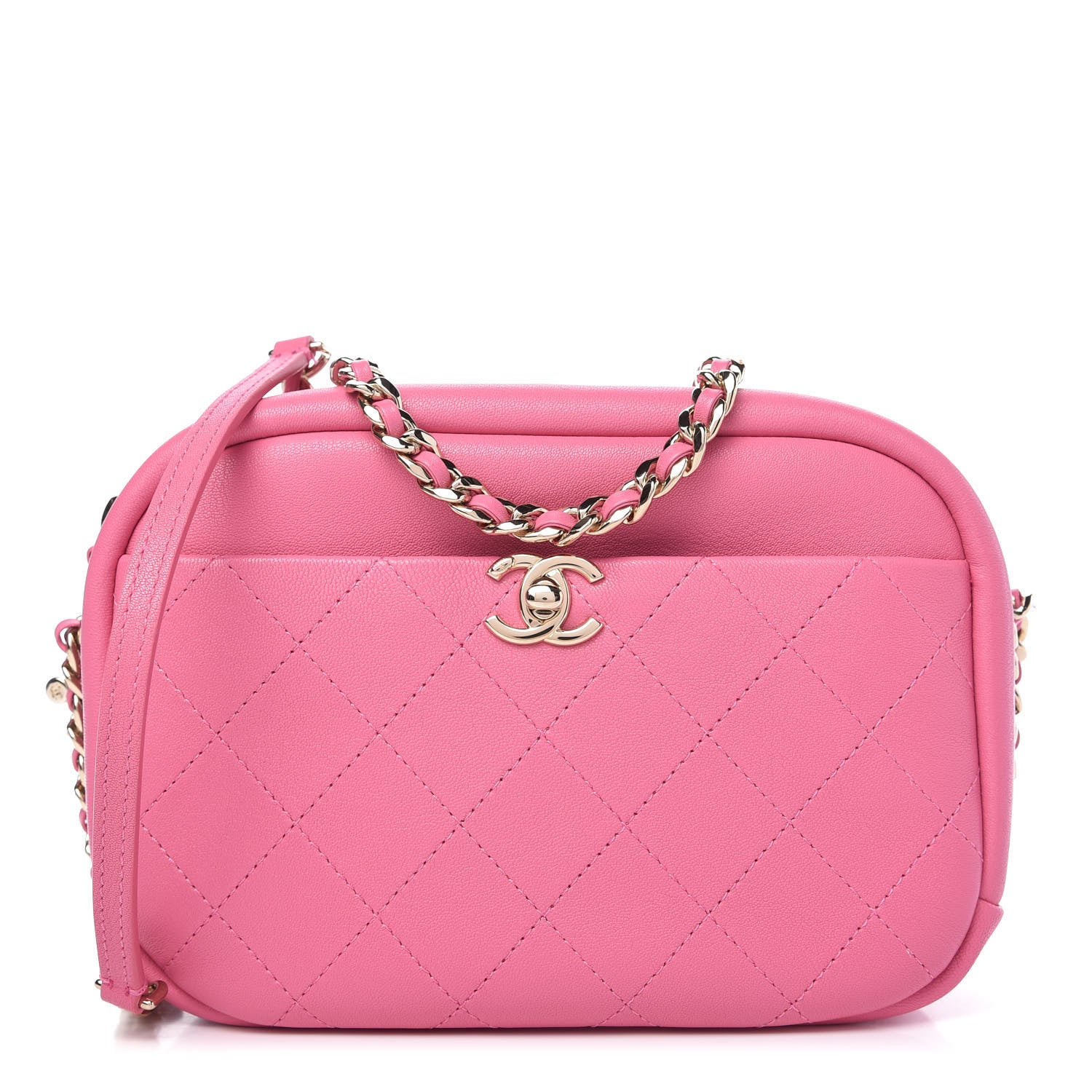 Chanel Goatskin Quilted Medium Casual Trip Camera Case Pink 1 of 9