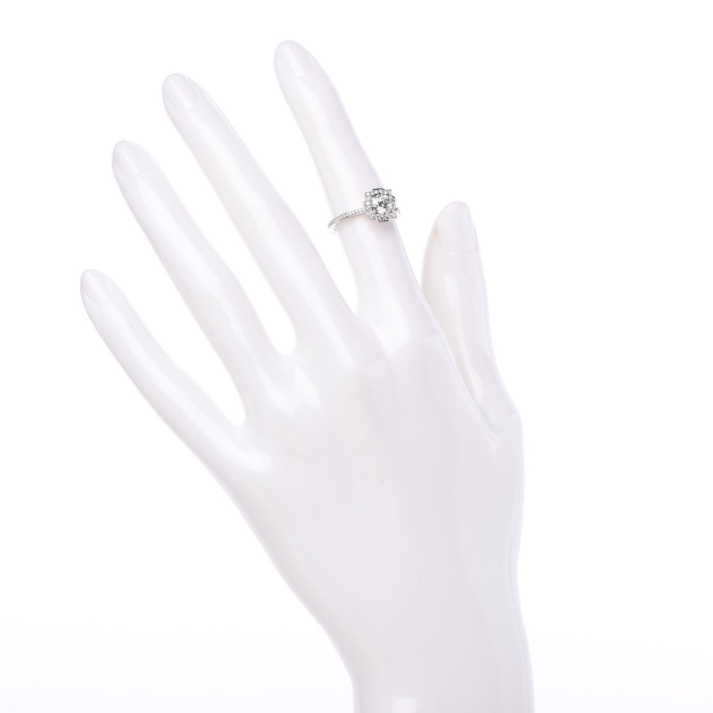 Platinum Diamond Belle Round Brilliant Micropave Ring 48 4.5