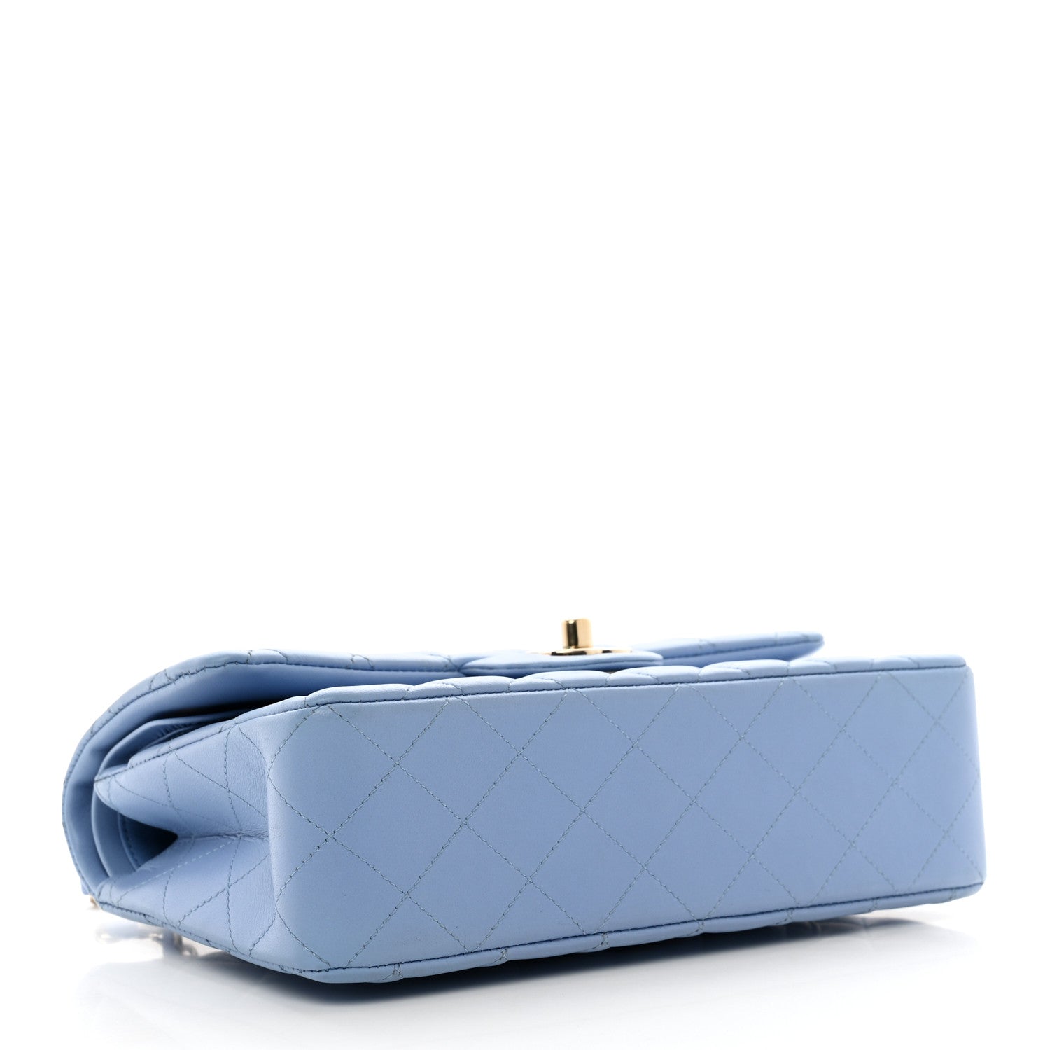 Chanel Lambskin Quilted Small Double Flap Light Blue 4 of 12