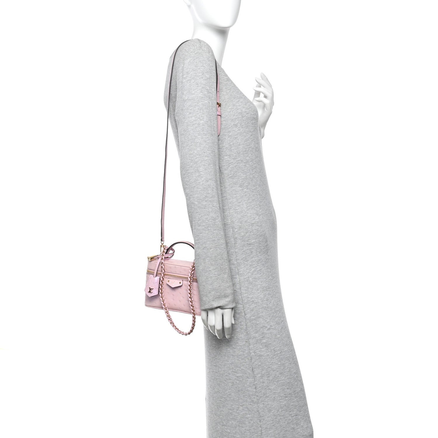 Louis Vuitton Ostrich Vanity Chain Pouch Pink 2 of 10