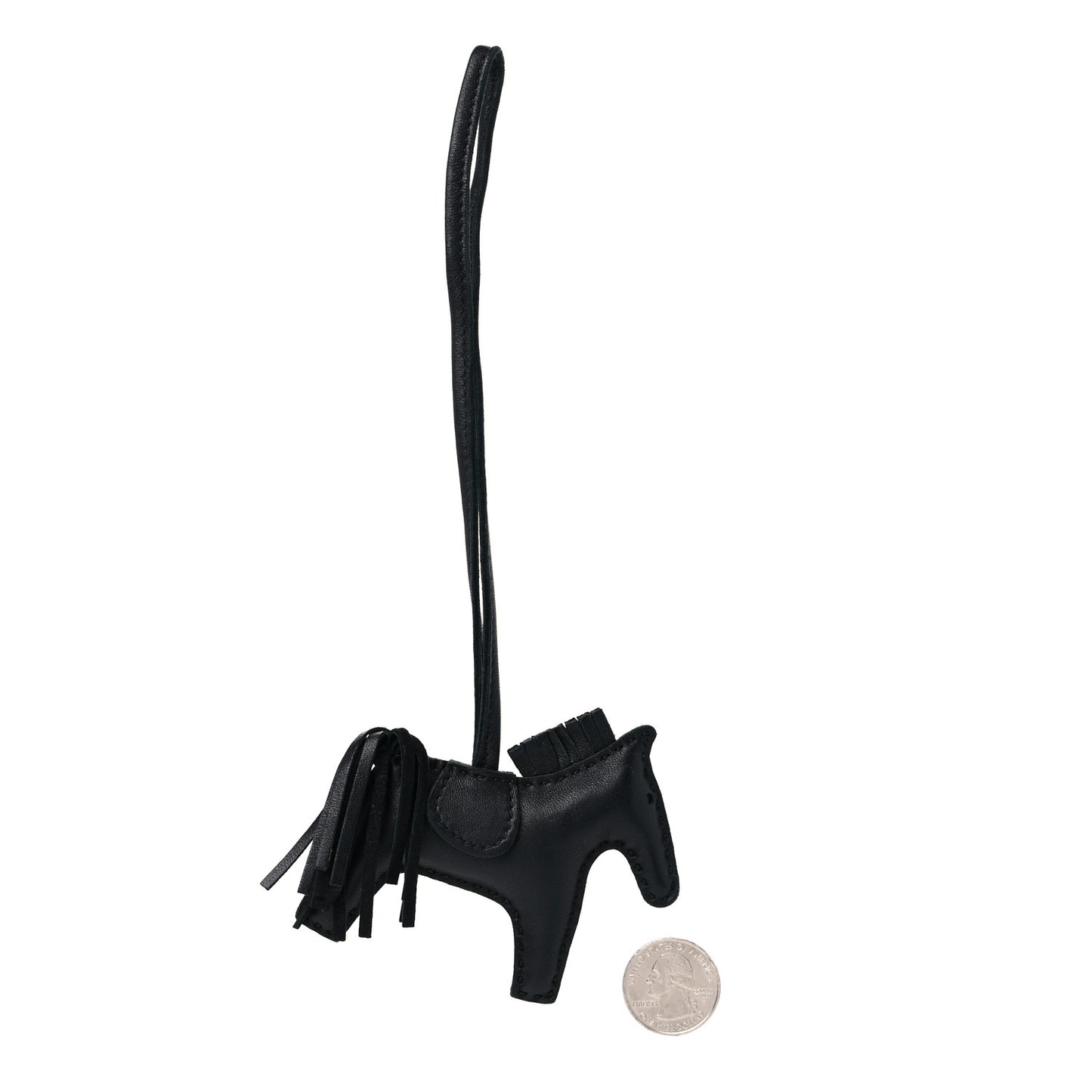 Milo Lambskin Grigri Rodeo Horse Bag Charm PM So Black