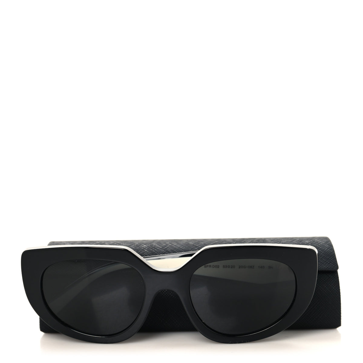 Prada Acetate Sunglasses SPR D02 Black White 7 of 7