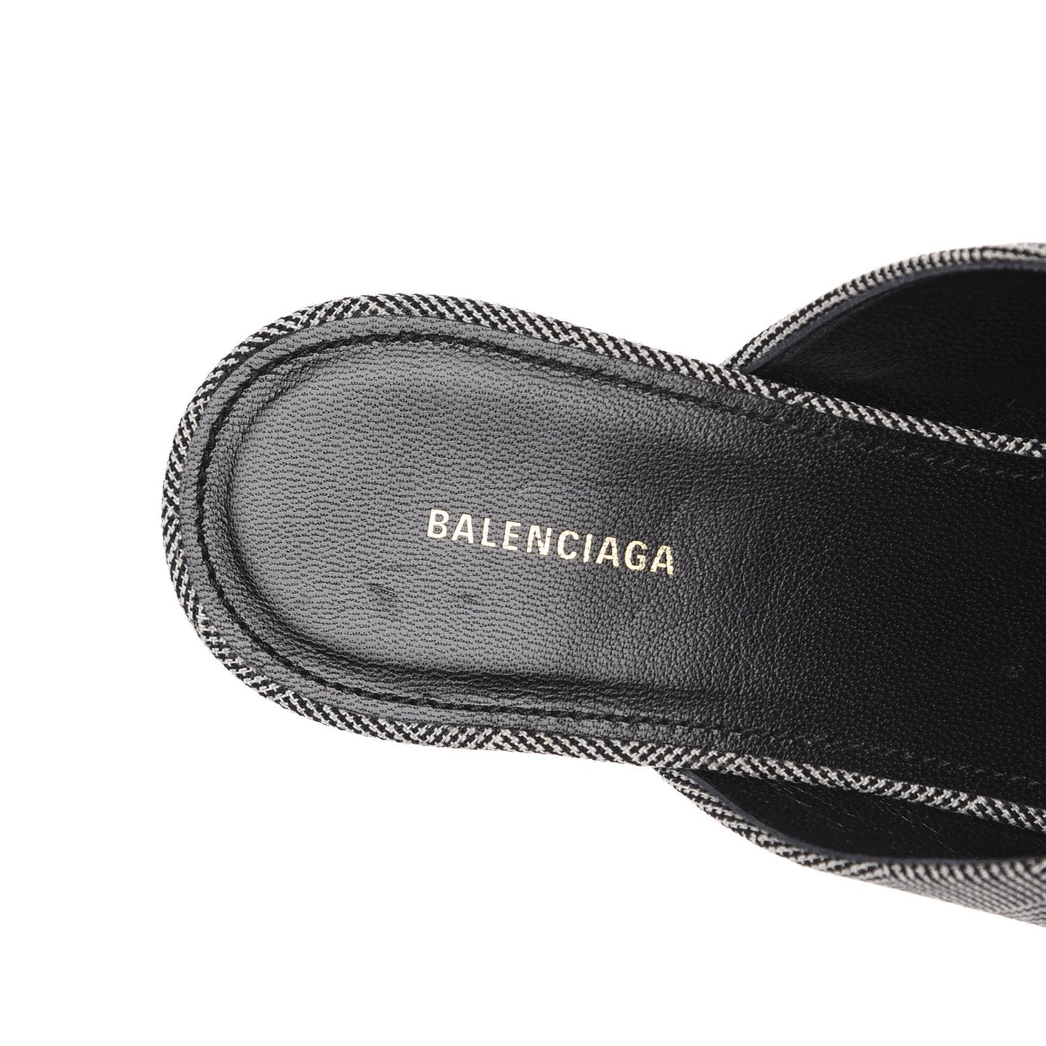 Balenciaga Fabric Check Tailoring Pointed Toe Knife 40mm Mules 39.5 Grey 8 of 11