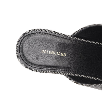 Balenciaga Fabric Check Tailoring Pointed Toe Knife 40mm Mules 39.5 Grey 8 of 11