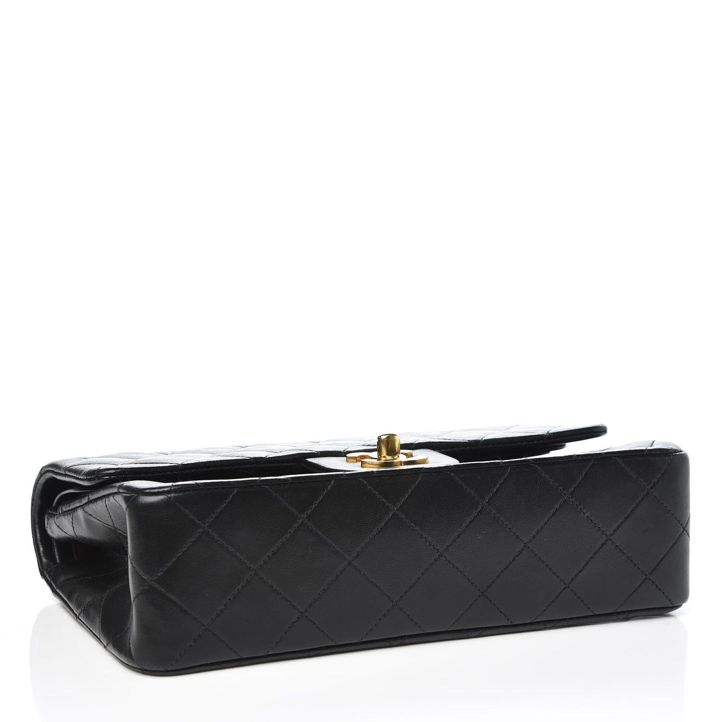 Lambskin Quilted Small Double Flap Black