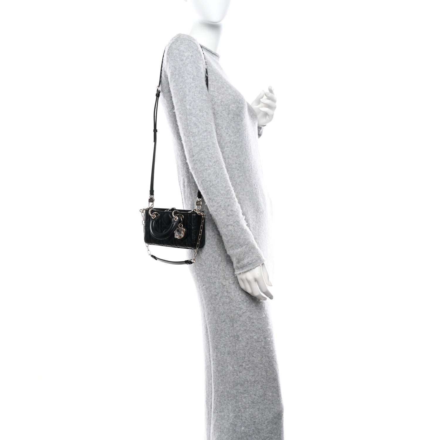 Christian Dior Lambskin Cannage Micro Lady D-Joy Black 2 of 10
