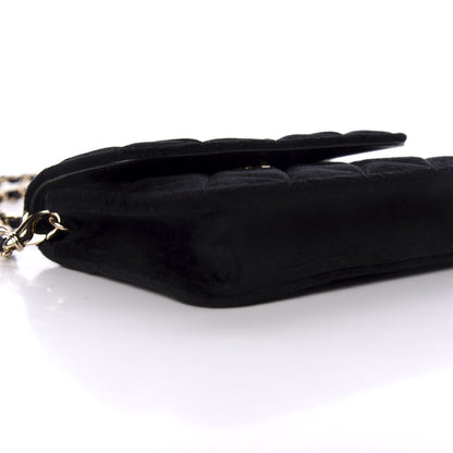 Chanel Velvet Quilted Pearl Crush Clutch With Chain Black 10 of 13
