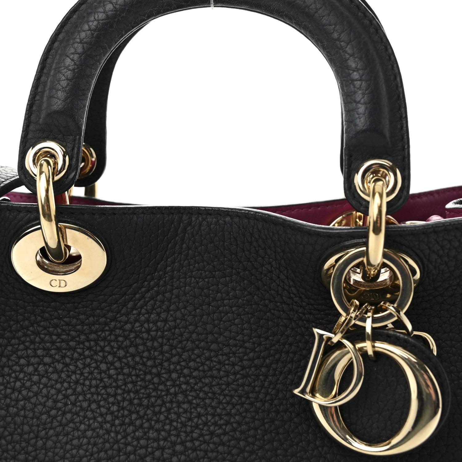 Christian Dior Bullcalf Small Diorissimo Tote Black Rose Indien 7 of 9