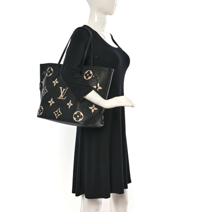 Louis Vuitton Empreinte Monogram Giant Neverfull MM Black Beige 2 of 8