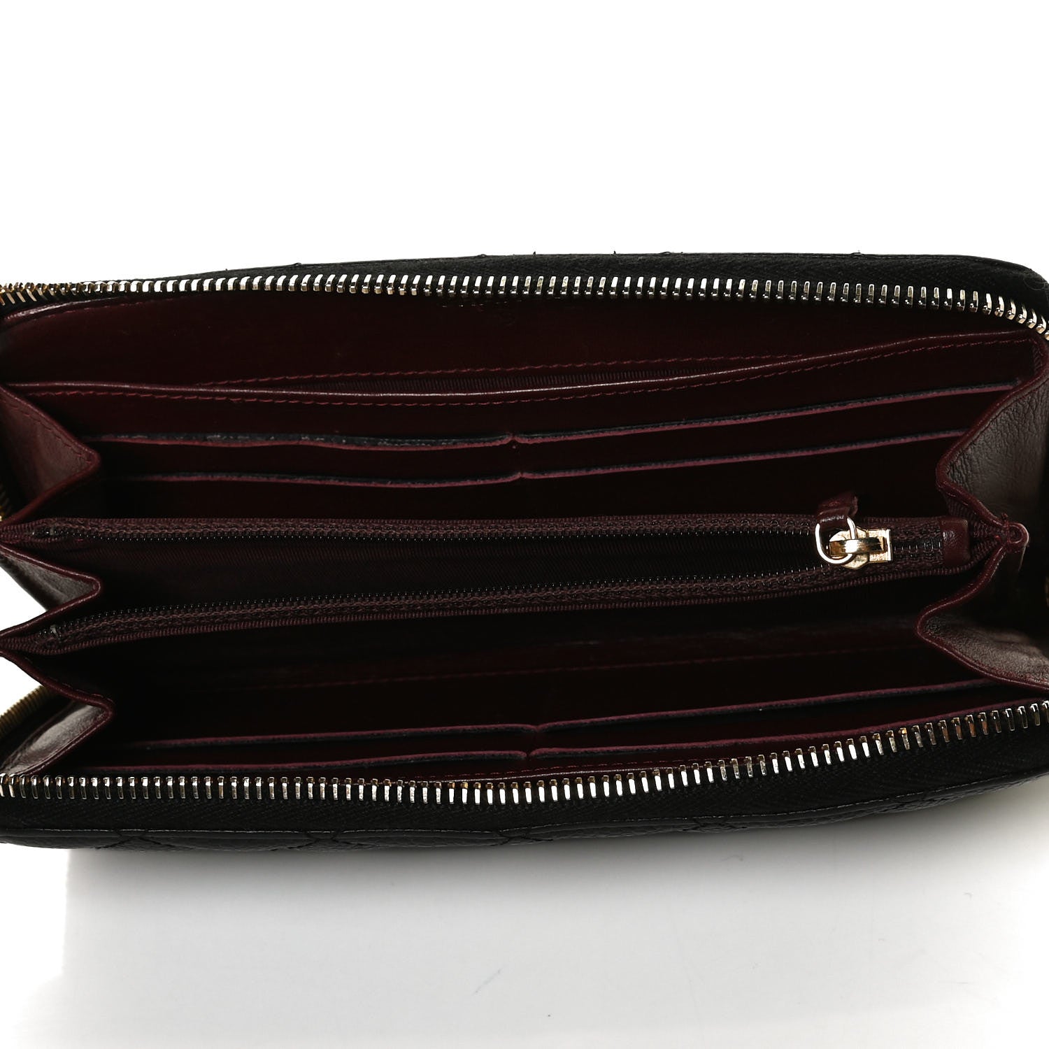 Chanel Caviar Quilted Large Gusset Zip Around Wallet Black 5 of 13
