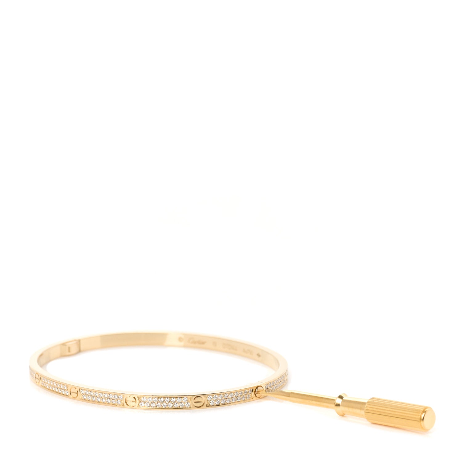 Cartier 18K Yellow Gold Diamond Small LOVE Paved Bracelet 19 4 of 6