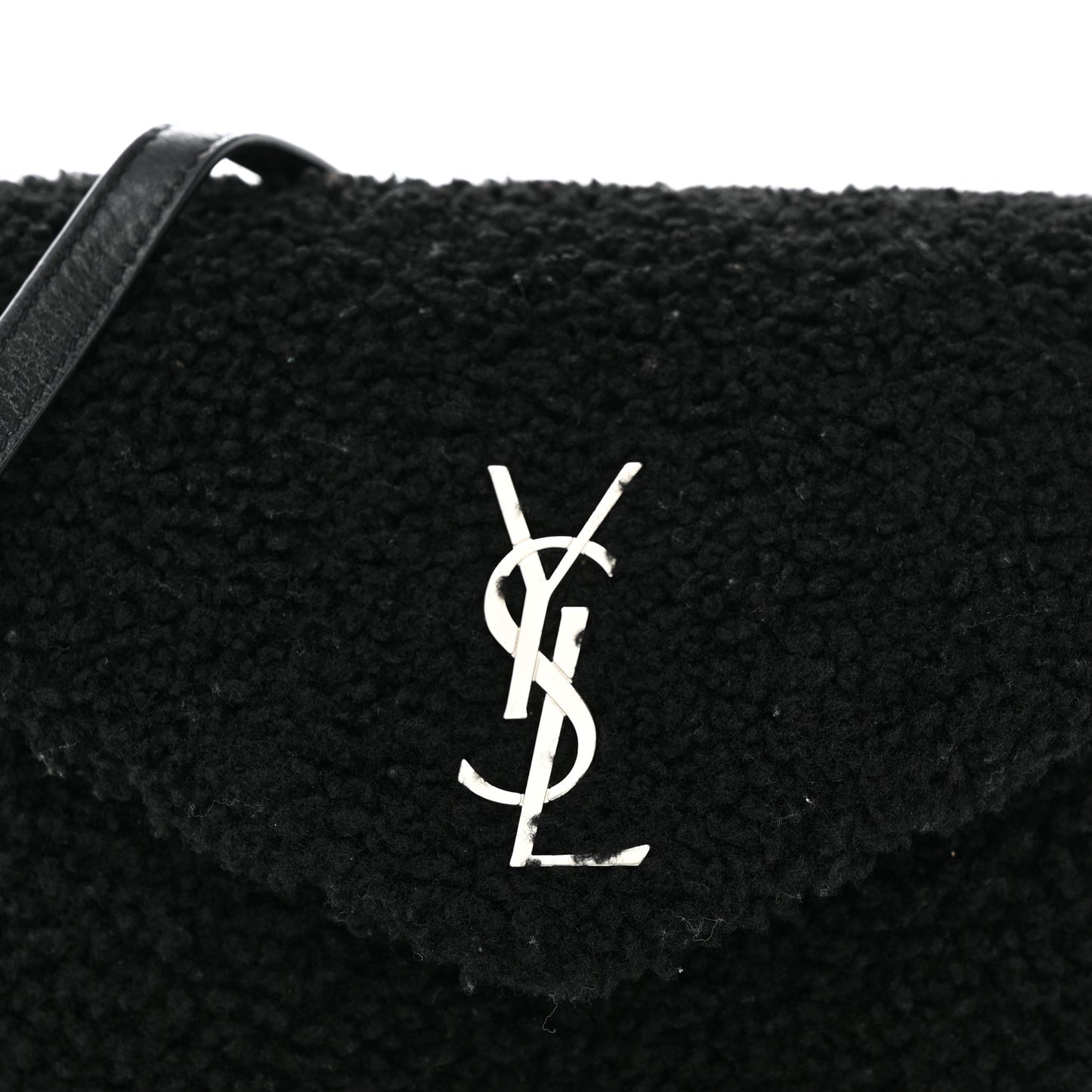 Shearling Toy Loulou Shoulder Bag Black