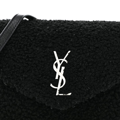 Saint Laurent Shearling Toy Loulou Shoulder Bag Black 9 of 11