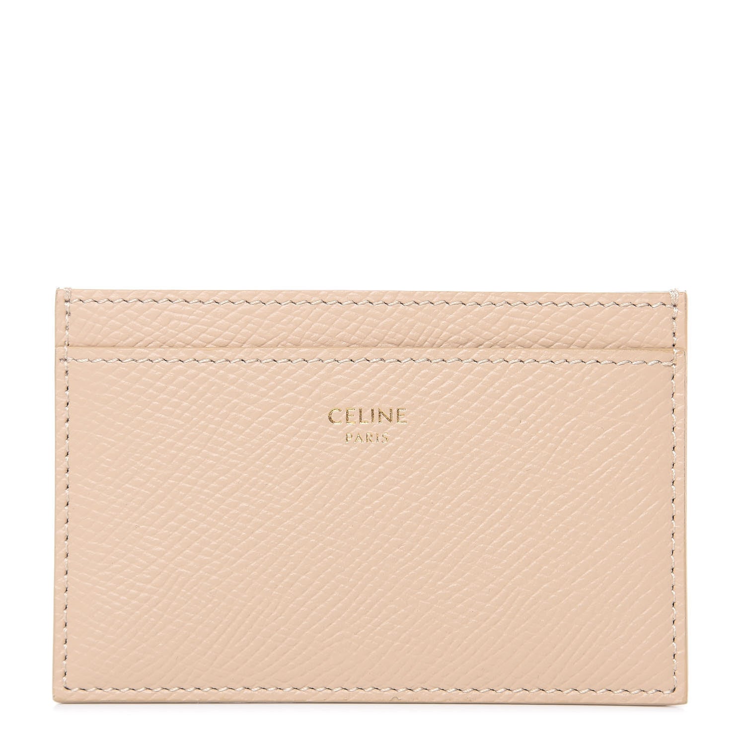Celine Grained Calfskin Card Holder Nude 1 of 7