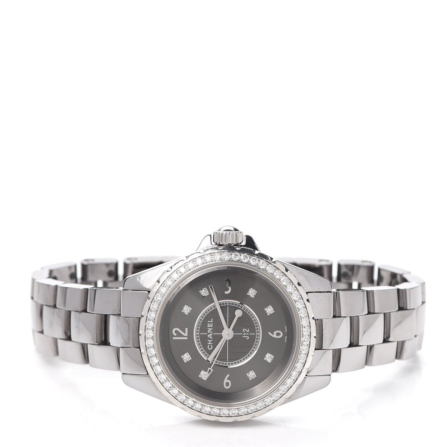 Chanel Titanium Ceramic Diamond Bezel 33mm J12 Quartz Watch 2 of 6