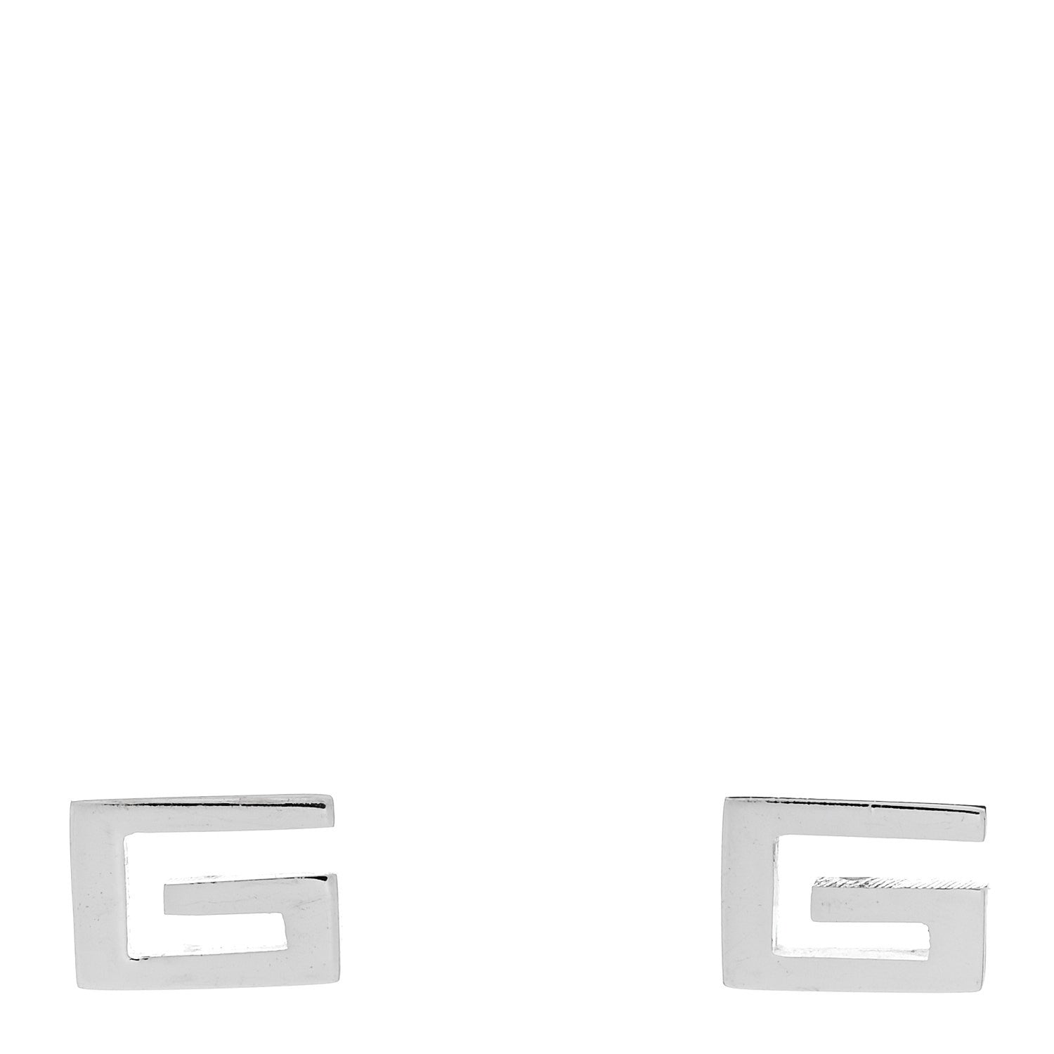 Gucci 18K White Gold G Square Stud Earrings 1 of 6