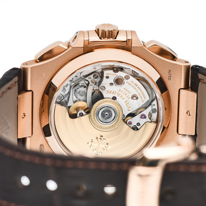 Patek Philippe 18K Rose Gold Alligator 40mm Nautilus Automatic Watch Brown 5980R-001 4 of 5