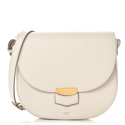 Celine Grained Calfskin Compact Trotteur White 1 of 7