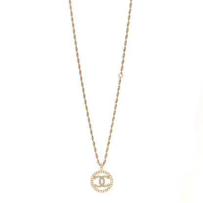 Chanel Pearl CC Round Pendant Necklace Gold 1 of 6