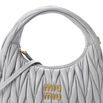 Miu Miu Nappa Matelasse Small Wander Hobo Fiordaliso 8 of 10