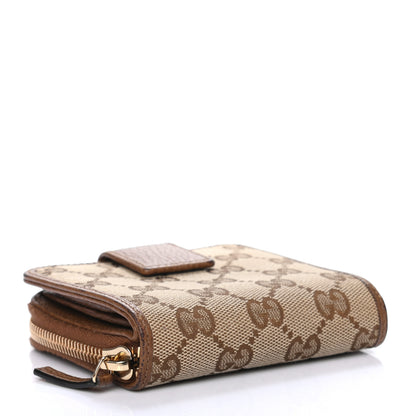 Gucci Monogram Dollar Calfskin Zip Around French Wallet Beige Ebony Tabacco 4 of 8