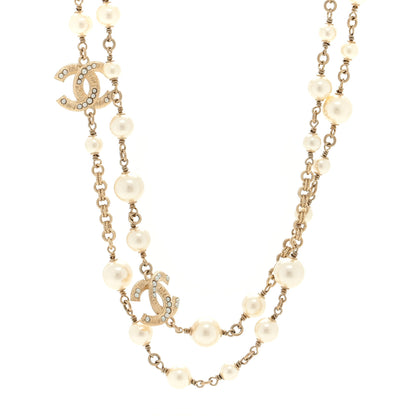 Chanel Pearl CC Long Necklace Light Gold 1 of 4