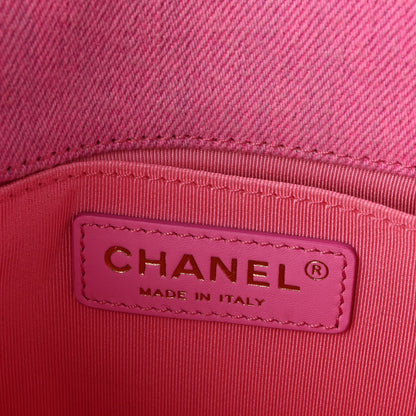 Chanel Denim Quilted Mini Messenger Flap Neon Pink 6 of 10