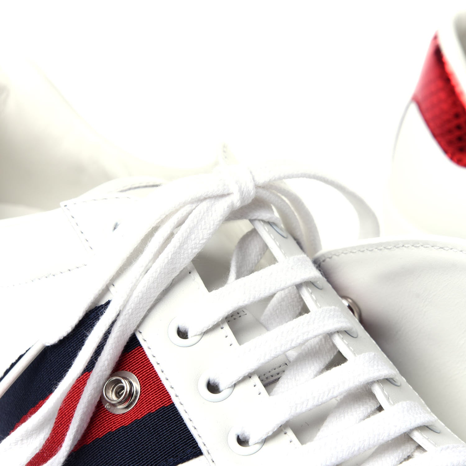 Gucci Calfskin Ayers Web Tiger Embroidered Mens Ace Sneakers 8.5 White 14 of 15