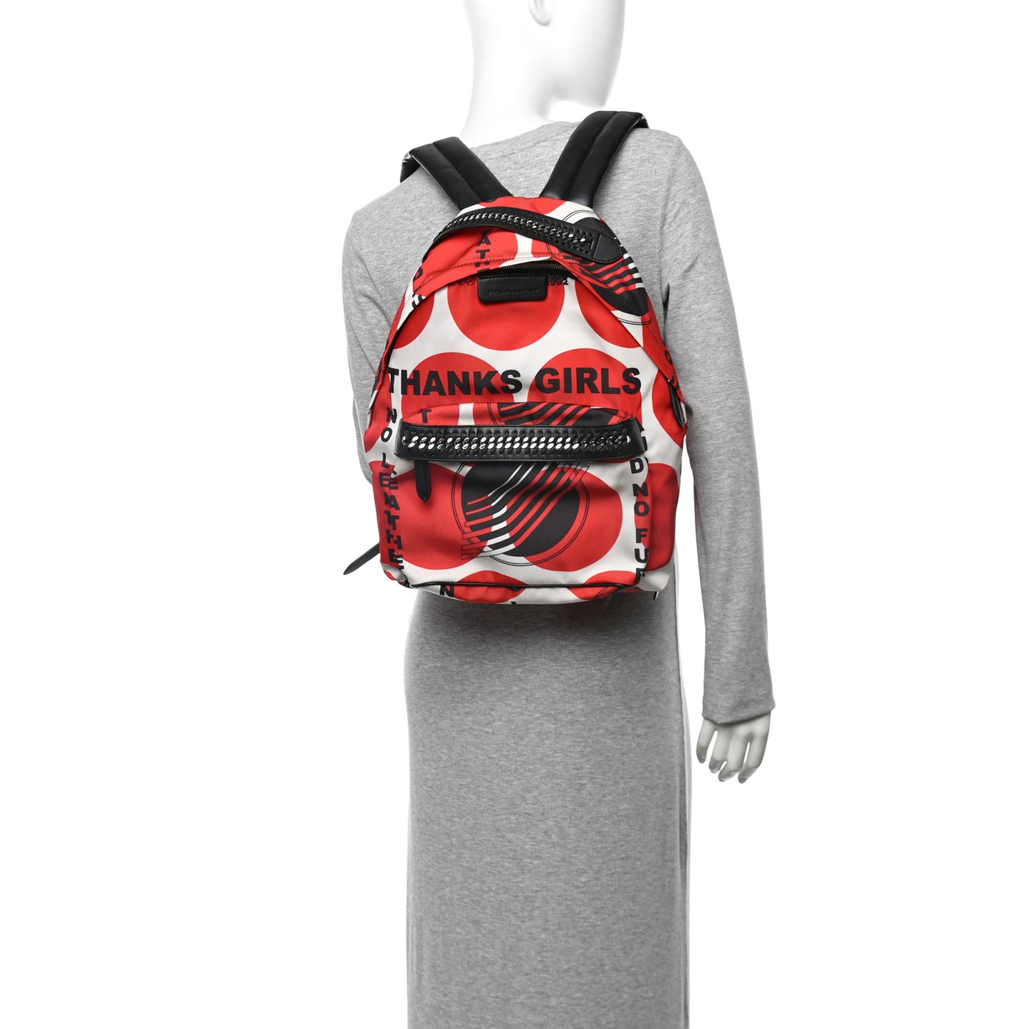 Nylon Eco Alter Nappa Thanks Girl Backpack Red White Black