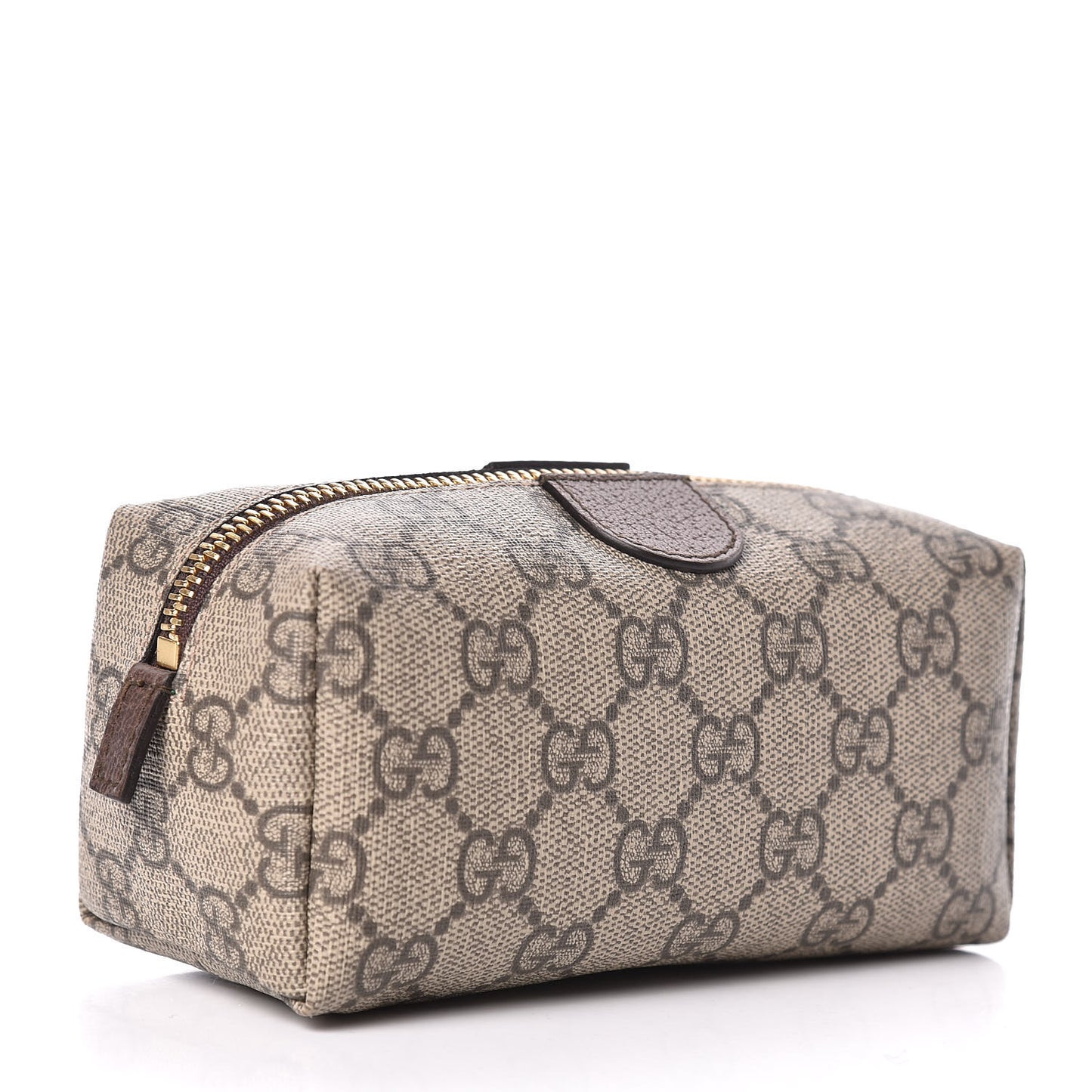 Soft GG Supreme Monogram Calfskin Small Ophidia Cosmetic Case Beige Ebony New Acero
