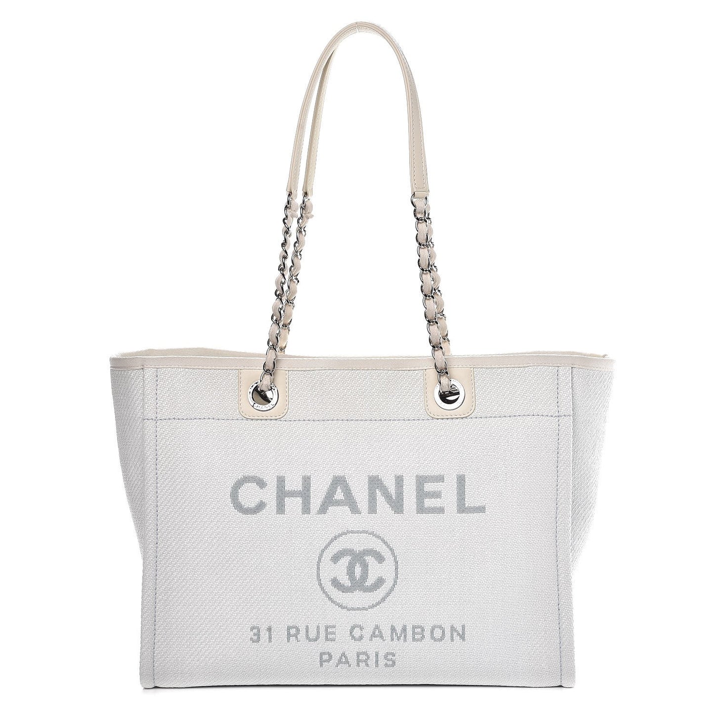 Woven Straw Raffia Small Deauville Tote White