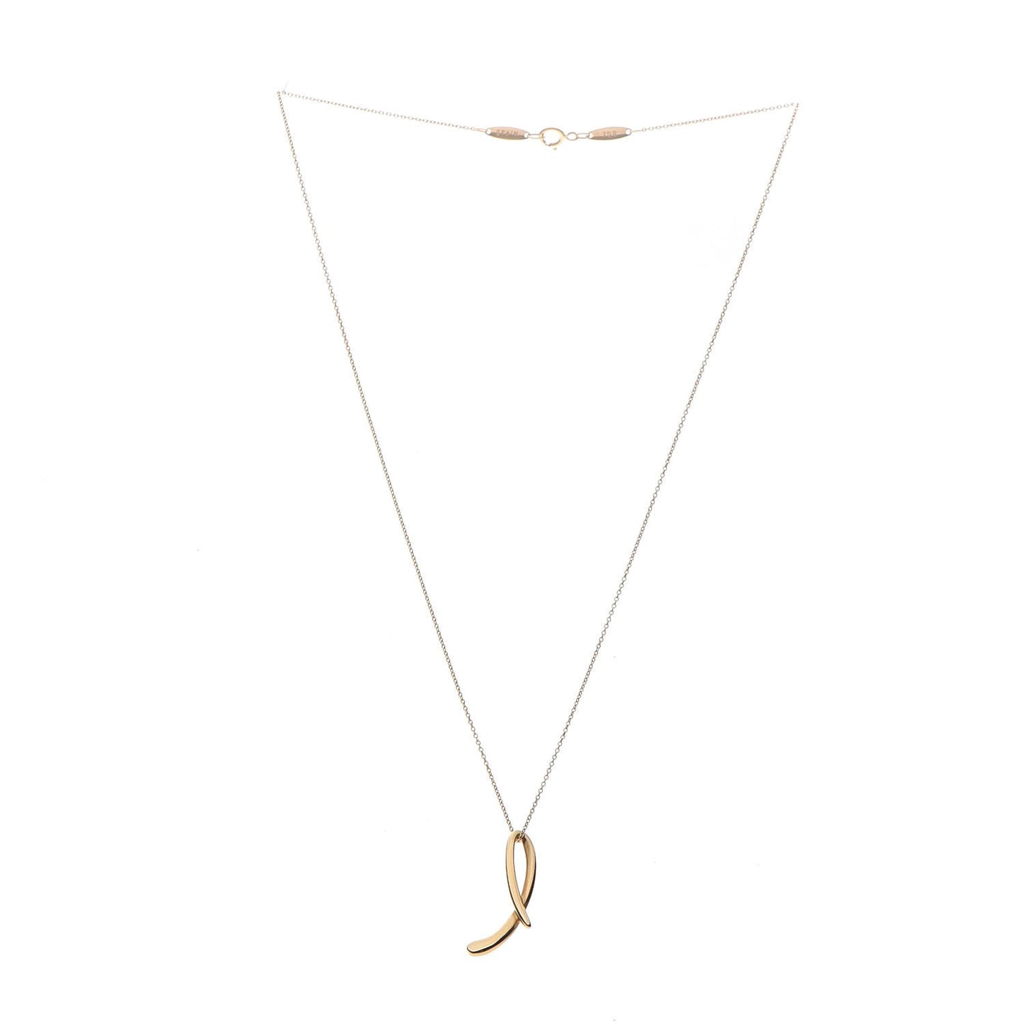 18K Yellow Gold Elsa Peretti Letter L Pendant Necklace