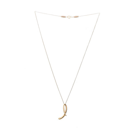 Tiffany 18K Yellow Gold Elsa Peretti Letter L Pendant Necklace 3 of 8