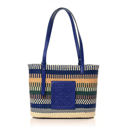 Loewe Raffia Small Square Basket Tote Bag Blue Multicolor 1 of 10