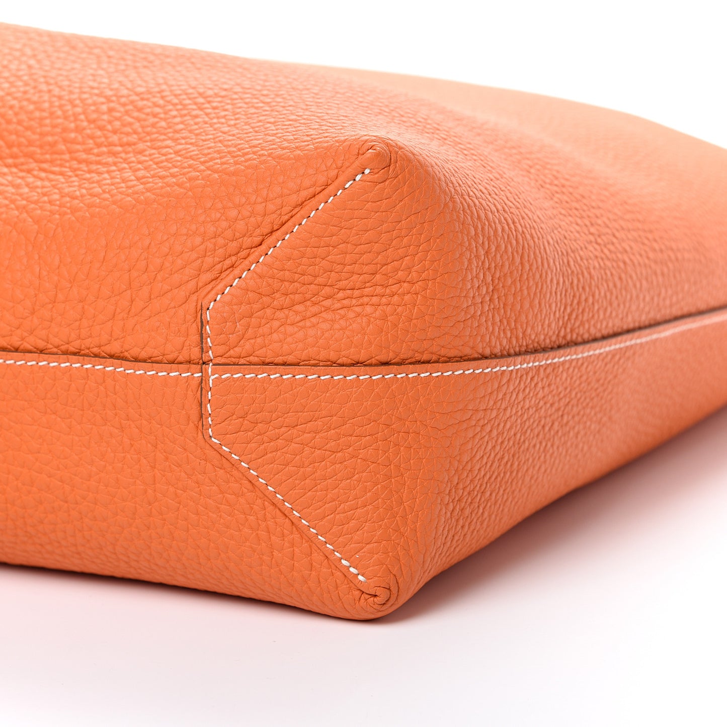 Taurillon Clemence Double Sens 36 Reversible Tote Gris Perle Orange