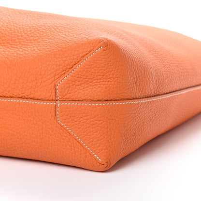 Hermes Taurillon Clemence Double Sens 36 Reversible Tote Gris Perle Orange 15 of 15