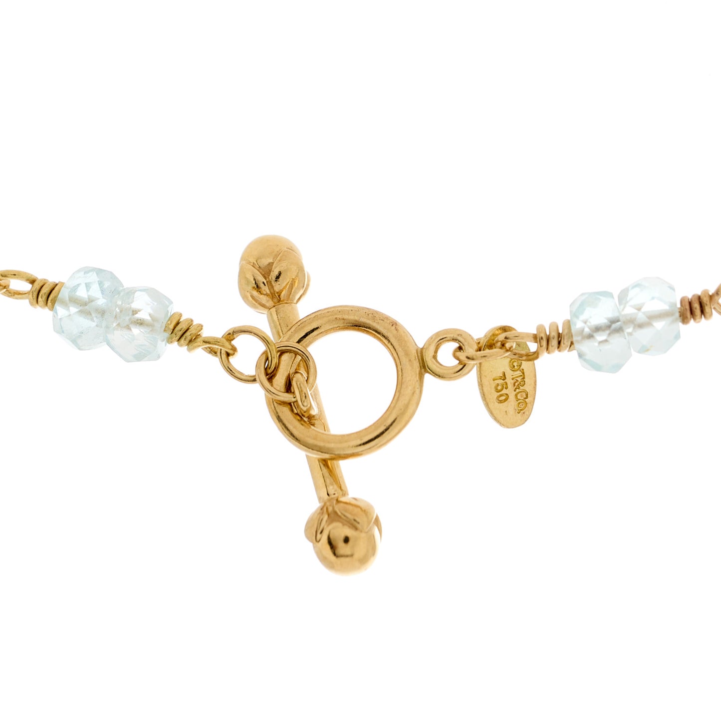 18K Yellow Gold Aquamarine Briolette Necklace