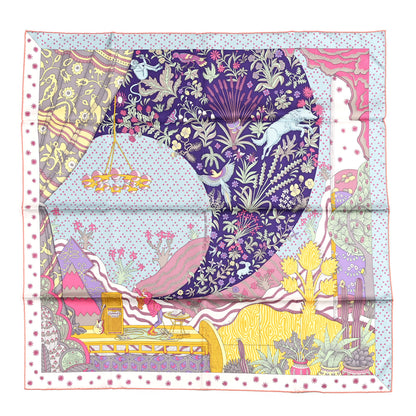 Hermes Silk Le Premier Chant Scarf 90 Violet Bleu Glacier 1 of 6